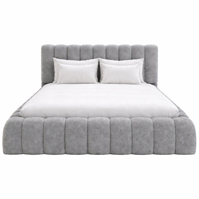 Upholstered Bed Frame, Super King (6'), Grey