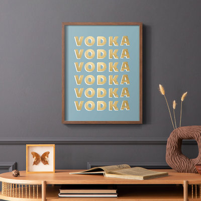 Impression encadrée de vodka - bois massif