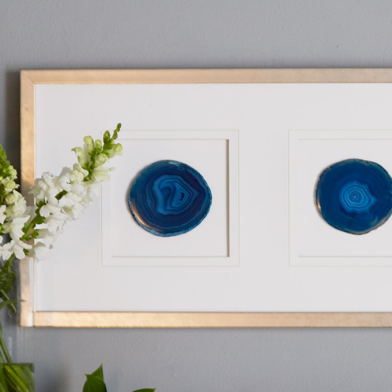 Agate Stone by Studio 5 - Picture Frame Graphic Art Print on Paper, Blue