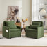 87'W 3-In-1 Convertible Chair Linen Sleeper with Adjustable Backrest and Storage Bag Set Of 2