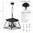 4-Lamp Square Black Dimmable Pendant Light-1663946301