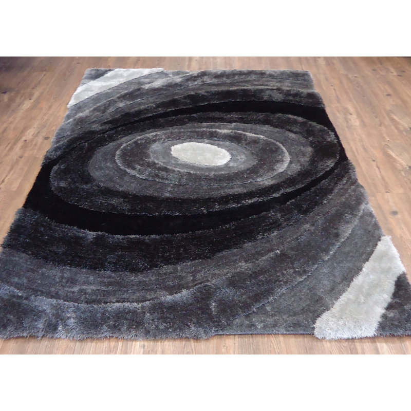 Tapis noir/gris Kriemann, Rectangle 7 pi 6 po x 10 pi 2 po