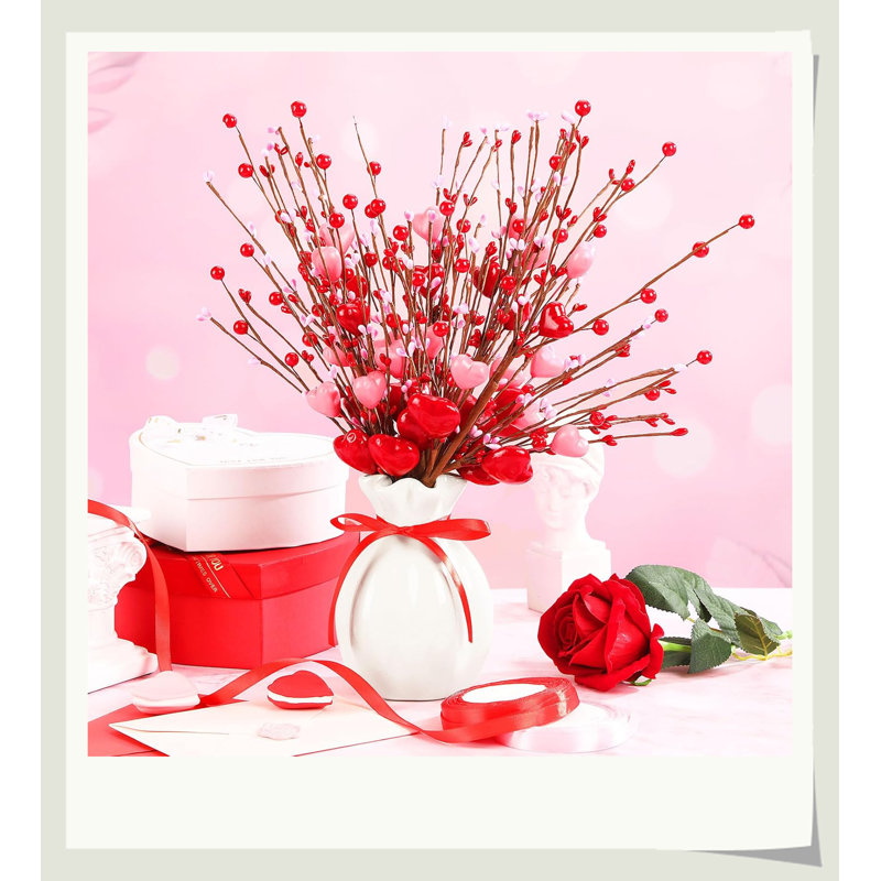 Tente de baies artificielles de la Saint-Valentin avec 6 bouquets, Bouquet de bricolage facile à assortir, cadeau idéal pour la famille des amoureux