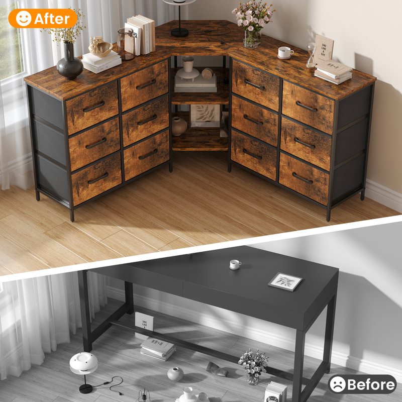 100 cm W Chest of 12 Drawers, Rustic Brown