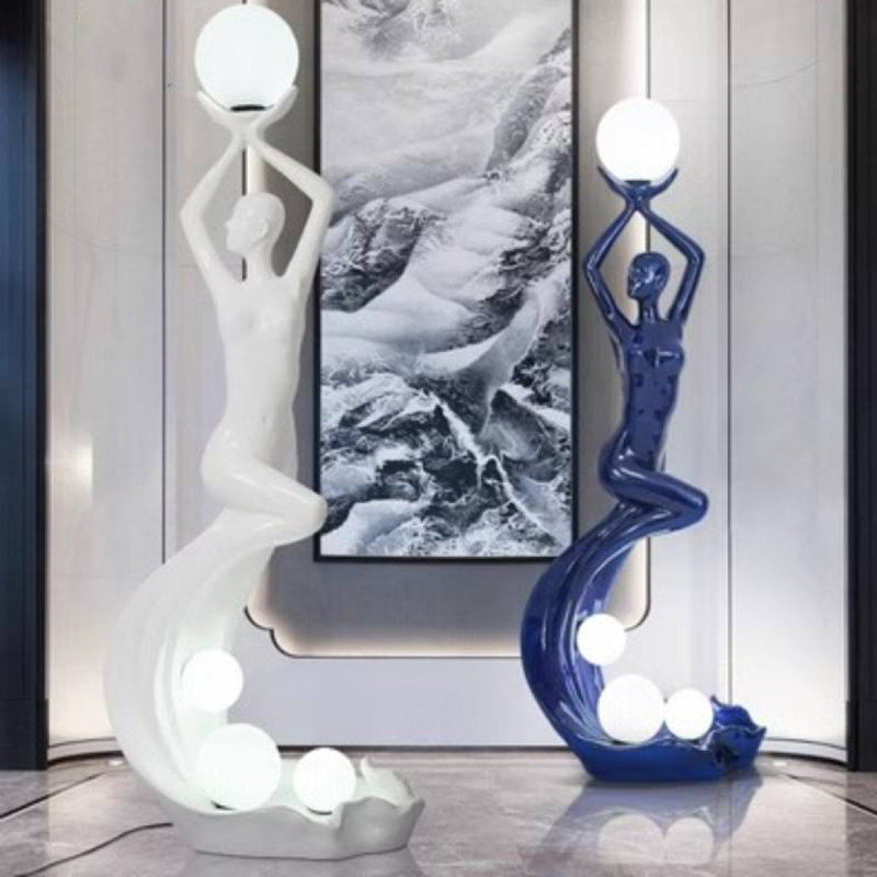 Lampe sur pied Ellie Art Sculpture, Blanc