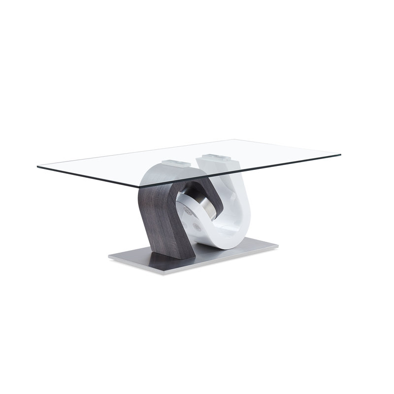 Tony Dining Table, 16.54"H x 47.24"L x 27.56"W, Black/White