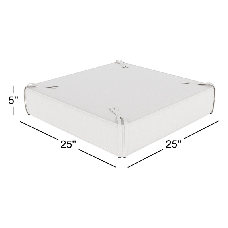 Sunbrella® Outdoor Ottoman Cushion, Cast Ash Sunbrella® Plainweave