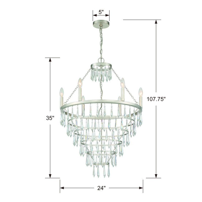 Higbee 6 - Light Dimmable Tiered Chandelier