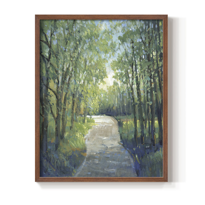 Golden Light Pathway I, reproduction encadrée - bois massif, Cadre photo brun simple, H 10 po x l 8 po