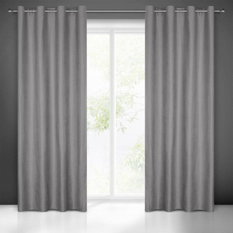 Curtain Ada Eyelet Blackout Curtain, Grey