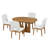 Modern 5-Piece Extendable Round Dining Table Set With 16.2Inch Removable Leaf