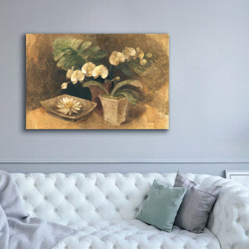 Toile épique Graffiti «Meditation Orchids» par Albena Hristova, 60 po x 40 po