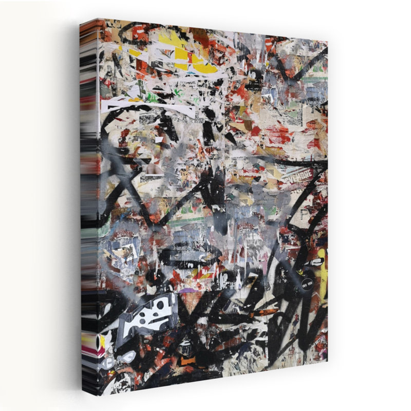 Graffiti Wall 2, art urbain contemporain abstrait, H 36 po x l 24 po