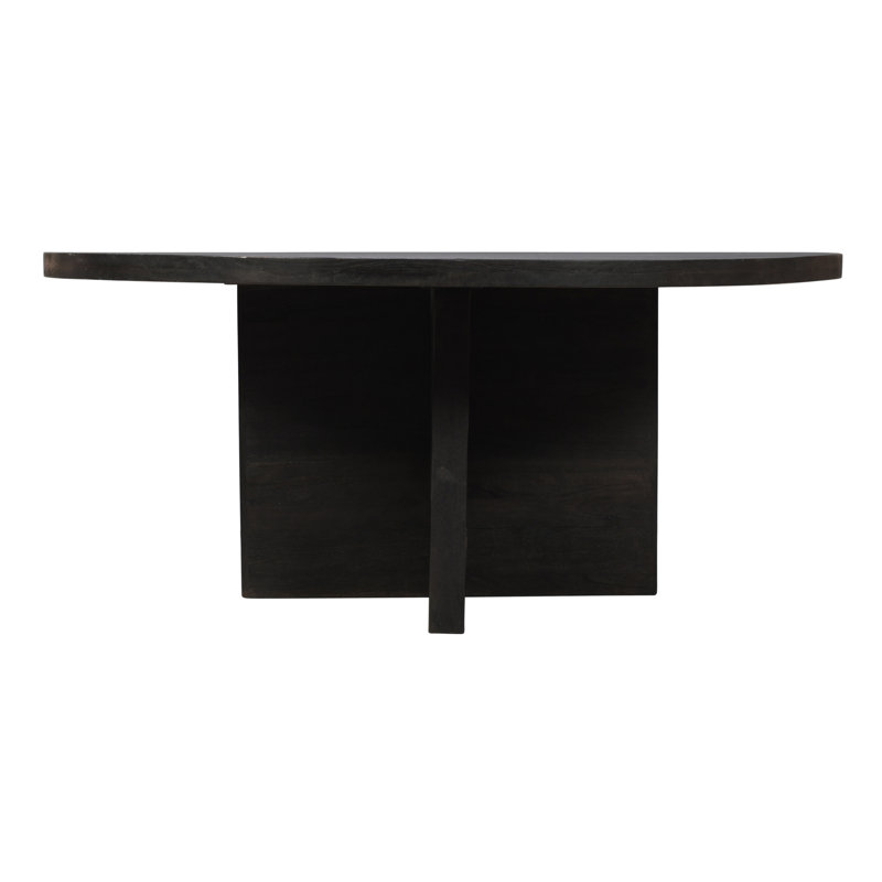 Table de salle à manger ronde en bois massif, L 48 po x L 48 po, Gris foncé