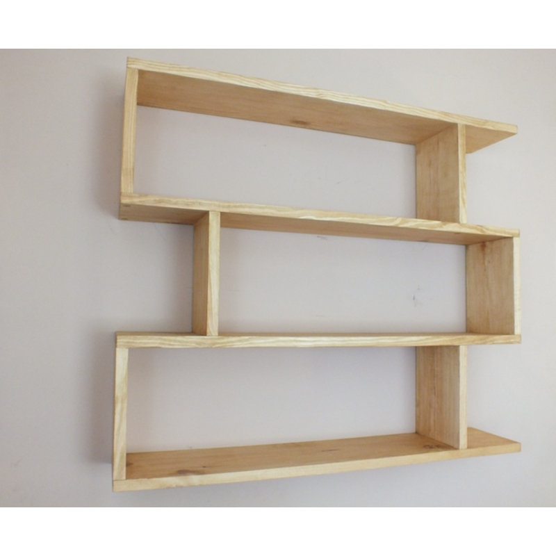 Hornyak 3 Piece Pine Solid Wood Cube Shelf