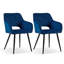 2 X Dining Chairs, Velvet Upholstered Kitchen Counter Chair, Lounge Reception Chairs For Dining Room-1138098691