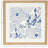 Wood Handmade Relief Floral Blue Wall Decor with Brown Woven Seagrass Frame and White Backing