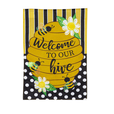 Drapeau de jardin en toile de jute 18 po x 12,5 po Fione