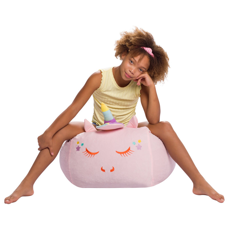Petit fauteuil à billes Cozy Animal, Mélange de polyester teinture à nœud unicorne, H 19 po x l 24 po x P 24 po