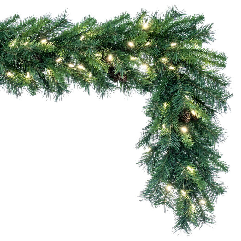 Nauman 600 " Pre-Lit Mixed Greenery Garland