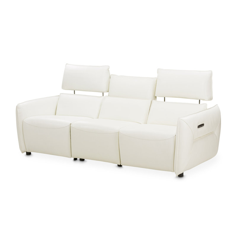 Mia Bella 94.5'' Recessed Arm Reclining Loveseat, White