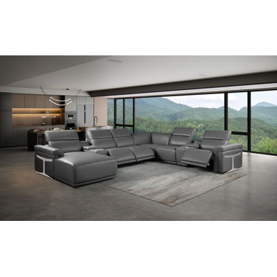 Canapé modulaire en cuir italien 8 pièces en forme de L 8 pièces avec 3 fauteuils inclinables électriques et appuis-tête réglables