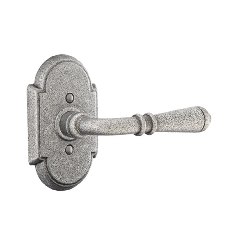 Levier de porte avec rosette Normandy, Gauche, Acier inoxydable satiné