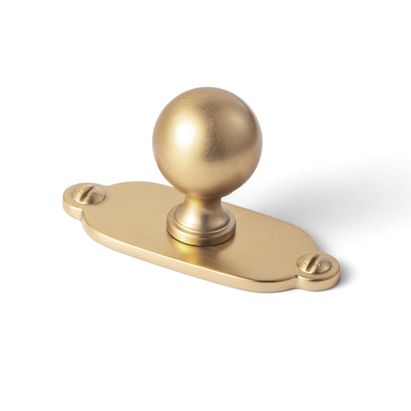  Poignée ronde de 0,94 po de diamètre avec plaque arrière - G013, Bronze champagne