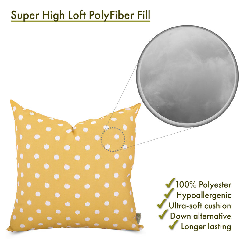 Ikat Dot Polka Dots Outdoor Reversible Throw Pillow, Citrus, Extra Large