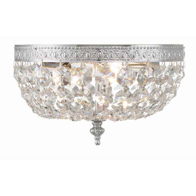 Plafonnier encastré 10 po 2 lumières Wehr, Chrome, Poli au bois