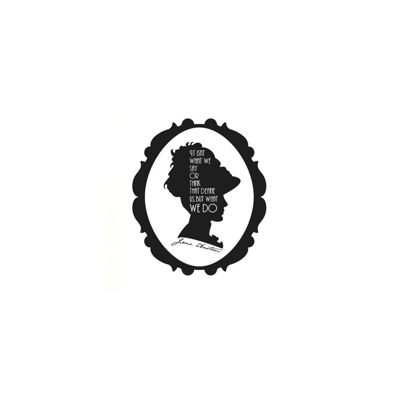 Jane Austen Wall Sticker, Black