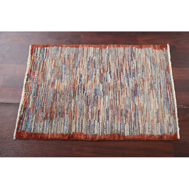 Tapis multicolore en laine noué à la main 2 pi 1 po x 3 pi 0 po Alecto