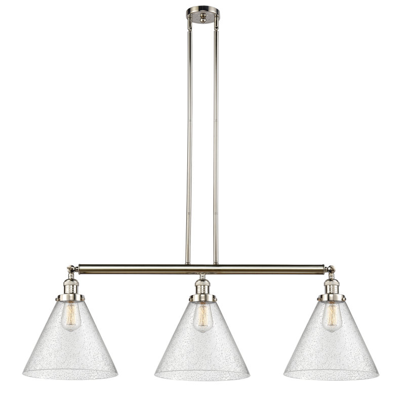 Lemmon 3 - Light Kitchen Island Pendant, No Bulb Included, Polished Nickel, Seedy