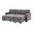 Estelle 86.5" Dark Gray Fabric Reversible Sleeper Sectional With Storage Chaise Drop-Down Table 2 Cup Holders And 2 USB Ports