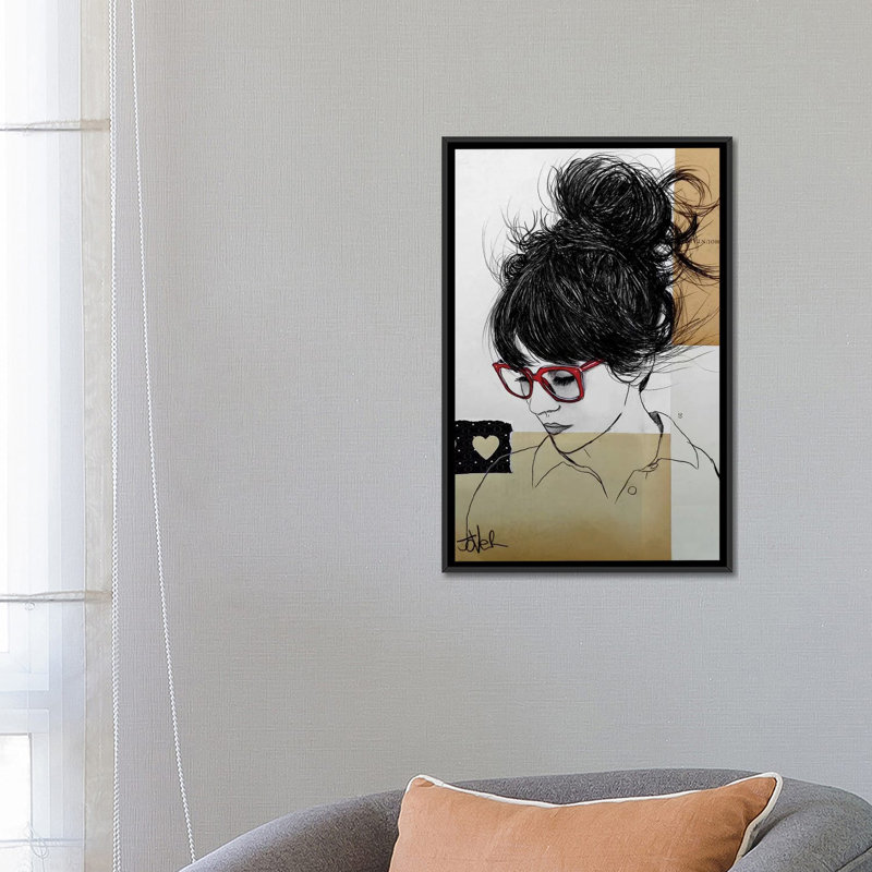 «Parfois, vous volez», impression sur toile tendue, H 26 po x l 18 po x P 1,5 po, Toile encadrée noire, Pas de tapis