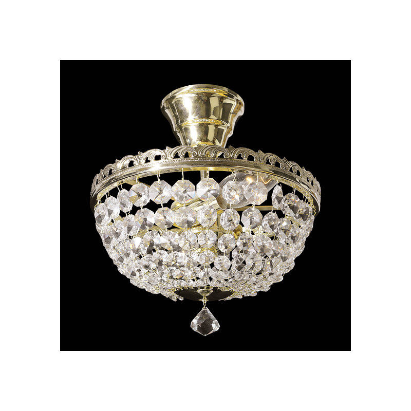 Custer Semi Flush Mount, Brass