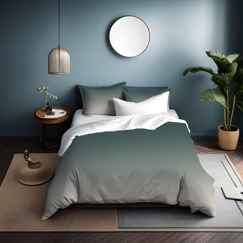 Literie , Housse de couette pour très grand lit et 2 très, Sage/Beige