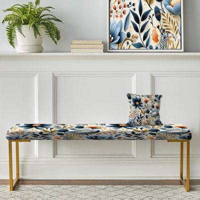 Banc rembourré or
