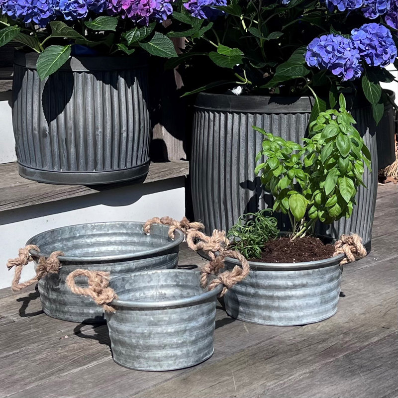 Sorensen 3 Piece Galvanized Planters