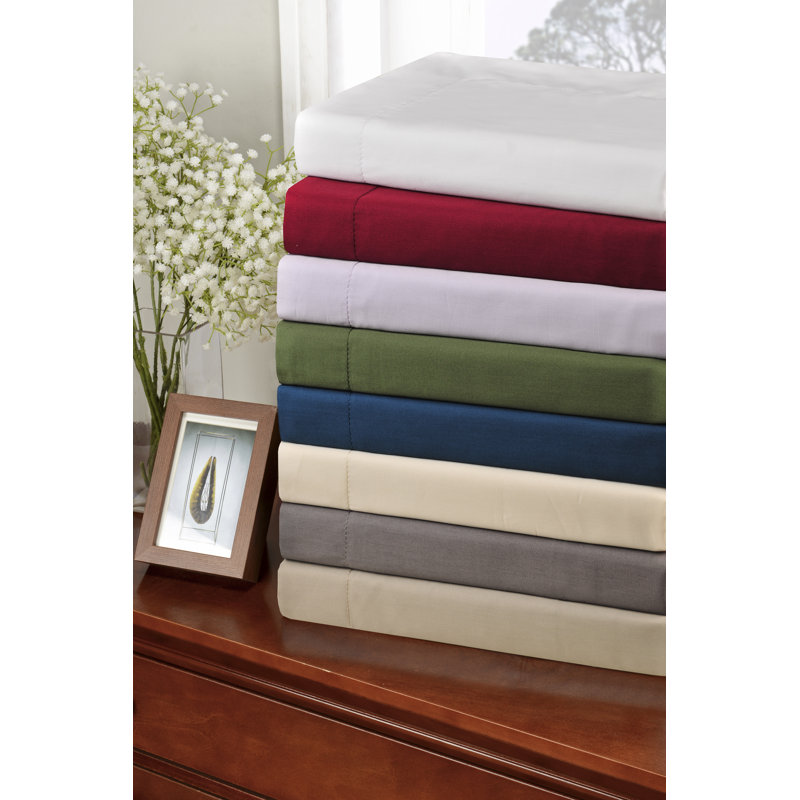 Mitchell Egyptian Cotton Blend 300 Thread Count Solid Duvet Cover Set With Pillow Shams, Twin Duvet Cover + 1 Standard Sham