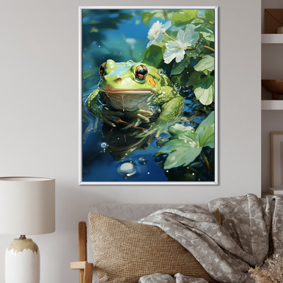 «Cute Frog Portrait at the Pond IV», reproduction sur toile