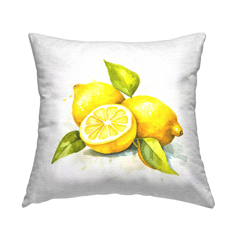Coussin décoratif d'extérieur imprimé "Lemon Harvest" par Andrea Haase