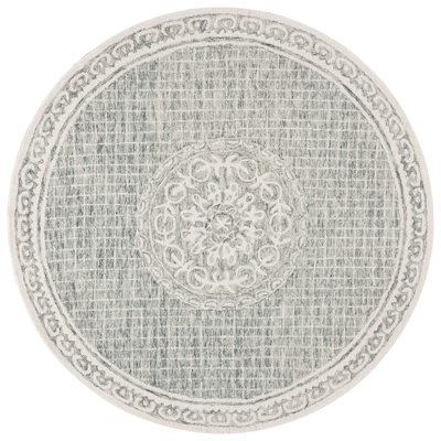 Fernet Ebony Hand Tufted Wool & Cotton Damask Rug