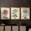 «Chrysanthemum Woodblock I», toile tendue sur mesure avec châssis, 3 pièces-1908128432-1908128429