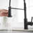 Kitchen Faucet With Pull Down Sprayer Black Stainless Steel Single Handle Pull Out Spring Sink Faucets-125507836