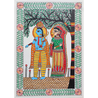 Rama And Sita In Vanvas | Acrylic On Brustro Paper | By Saral Panchal
