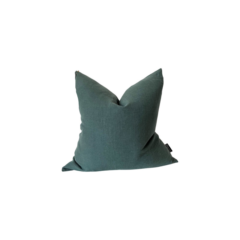 Housse de coussin en lin, H 18 po x l 18 po, Lagon