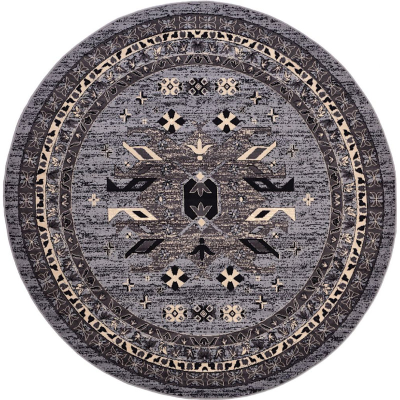 Adonnis Southwestern Indoor Rug, Round 8'