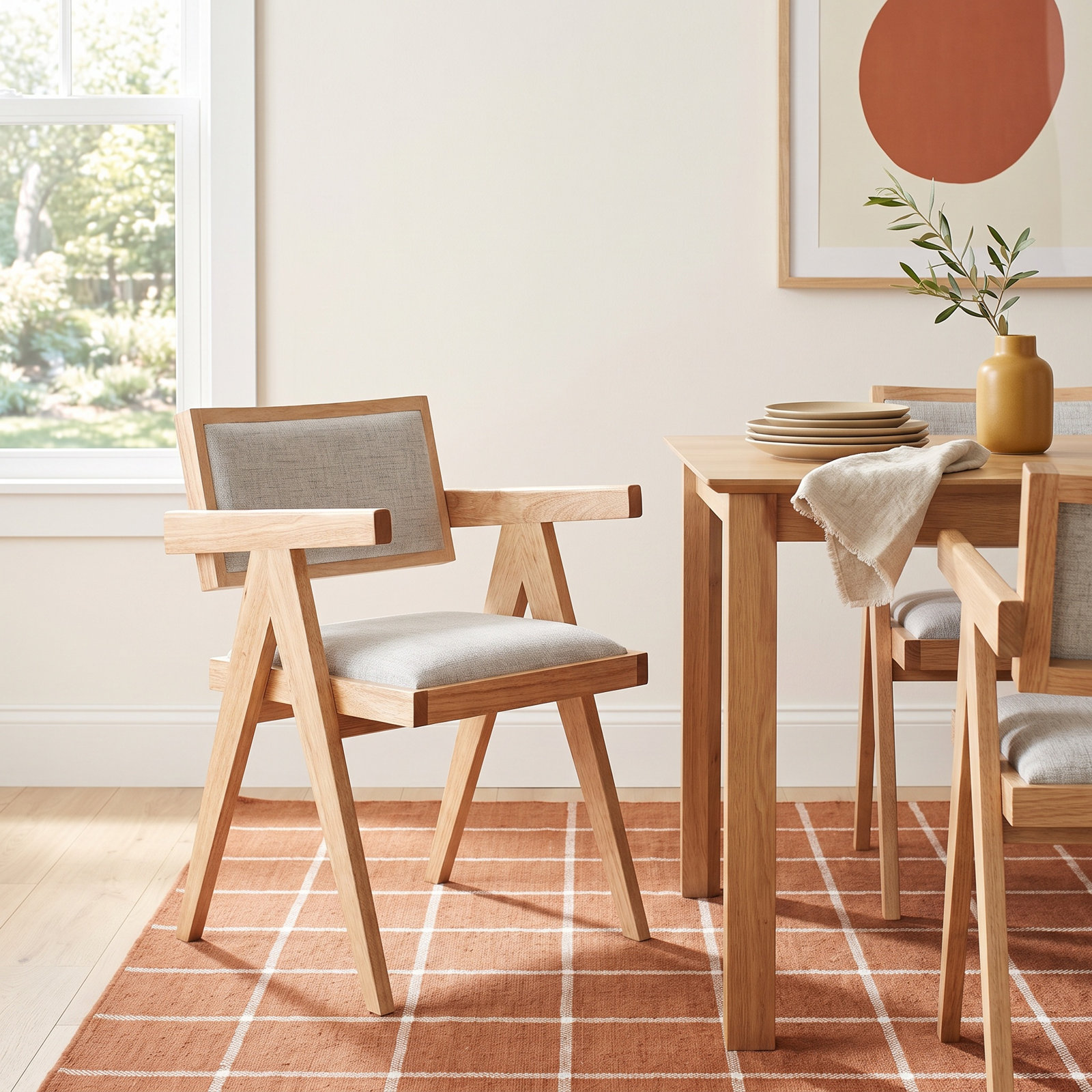 Ches Dining Armchair, Light Walnut