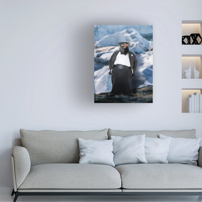 Art mural sur toile tendue - "Penquin tuxedo" par John Hovenstine pour décoration de salon, de chambre à coucher ou de bureau - 24 x 32